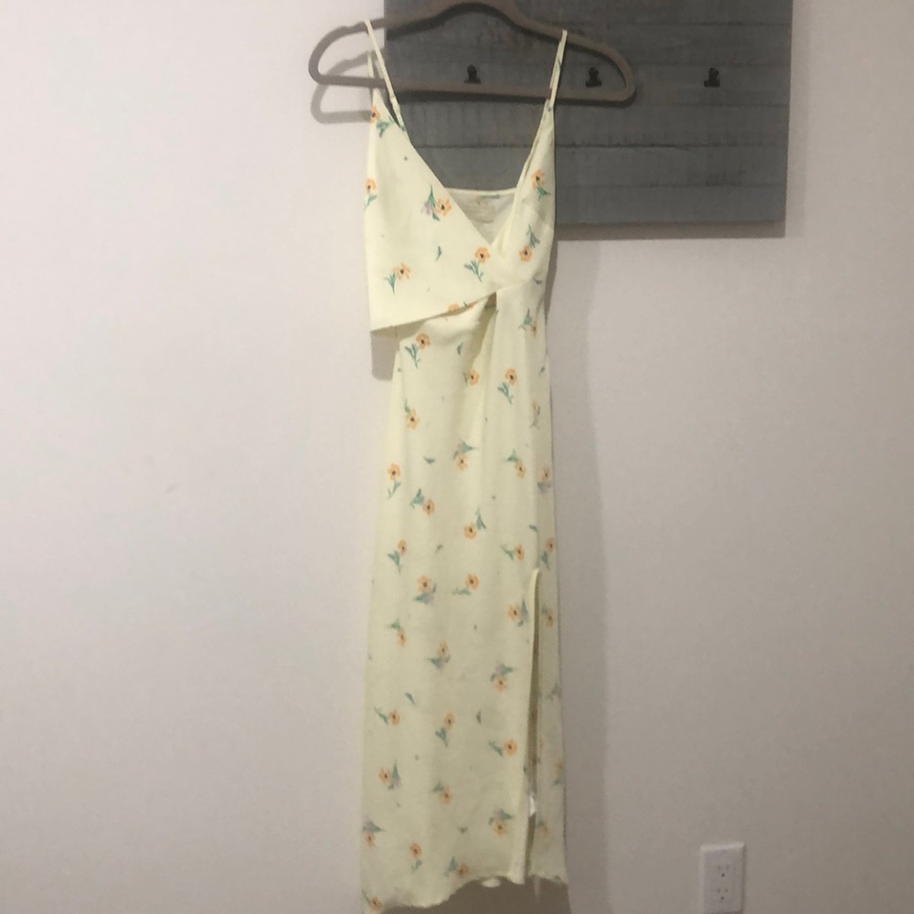 urban outfitters silk floral midi dress
